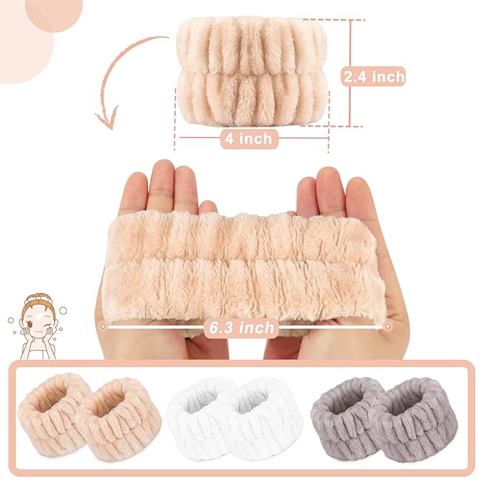 Women's microfiber wrist spa bands