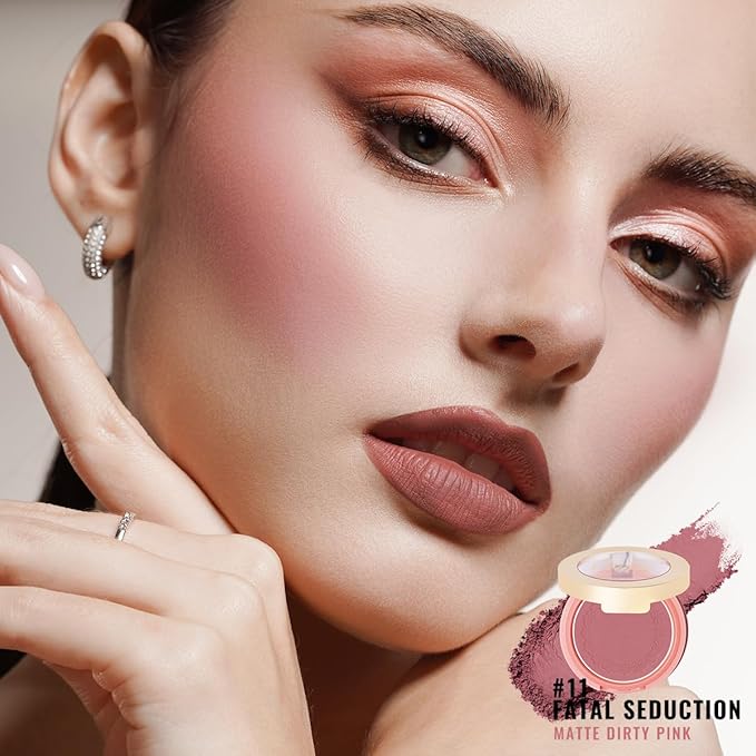 OULAC Blush Makeup Powder Mauve| Natural Matte Blush 4.8g