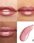 evpct Pine Red Metallic Glitter Lip Liner and Lipstick Combo Lip Gloss Stain Set Makeup for Women Long Lasting Waterproof 24, Warm Pink Metallic Shimmer Frosted Iridescent Shiny Liquid Lipstick 09