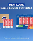 NIVEA Peach Lip Care, Tinted Lip Balm Pack with Shea Butter, Nourishing Oils and Vitamin C & E, 3-in-1 Moisture, Repair and Color, 0.17 Oz Stick, Pack of 4