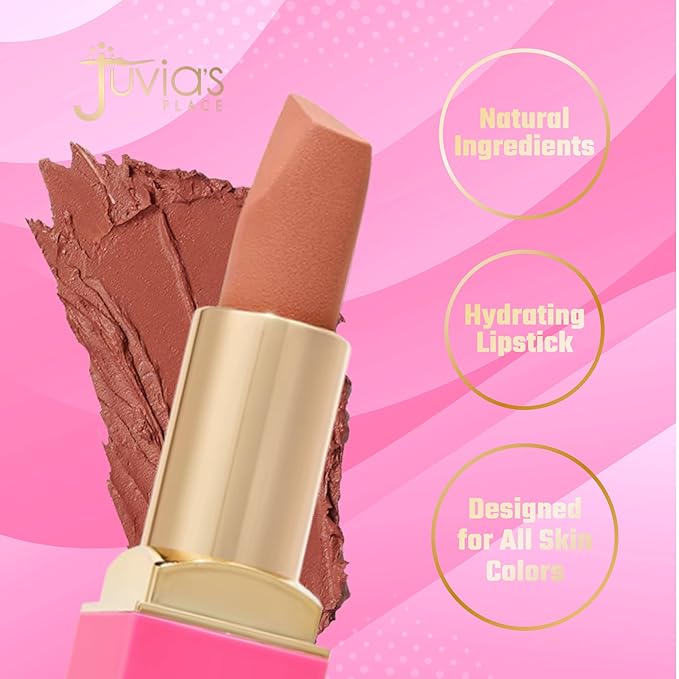 Juvia's Place The Nude Velvety Matte Lipstick Libra - Long-lasting Lipstick, Rich-Color Lip Makeup, Creamy with Matte Finish, Beauty & Lip Products