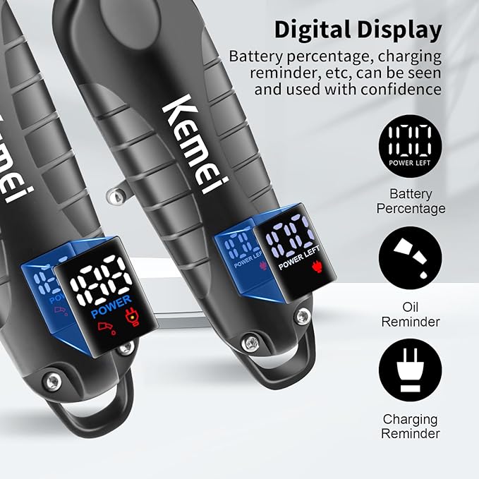 KEMEI Professional Hair Clippers for Men, Cordless Barber Clippers Set and Trimmers Kit, Rechargeable Electric Foil Shaver & Beard Trimmer, Men's Facial Grooming, Hair Cutting Tools, Gifts for Men