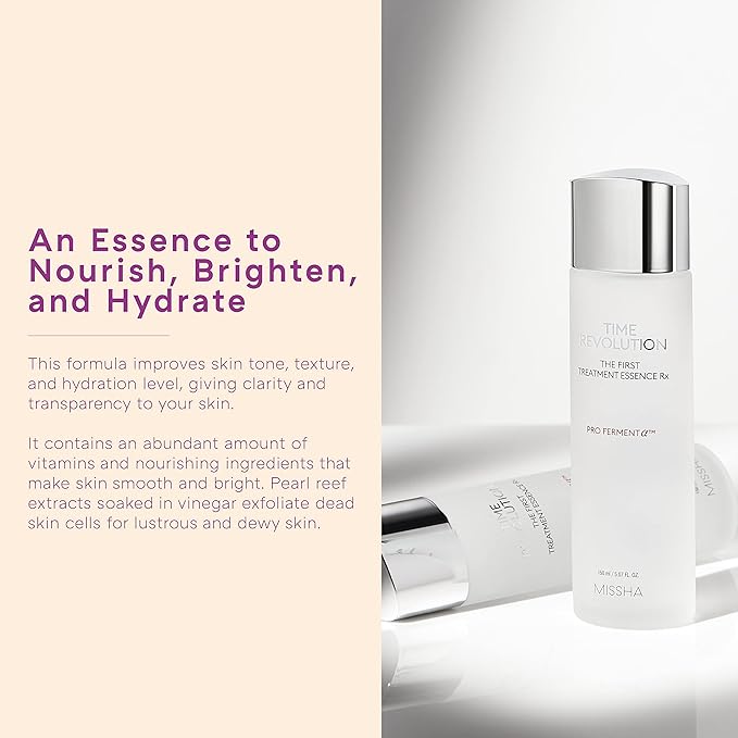 MISSHA Time Revolution The First Essence RX (4th Gen) 5.07 Fl oz/150ml, Korean Face Essence, Hydrating Facial Toner, Skin Smoothing & pH Balancing Toner for All Skin Types, Mother's Day Gifts