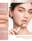 Oulac Beige Nude Satin Lipstick Set - Matte Lip Base, Full Coverage Lip Color, Satin Matte Finish, Cream Texture, Hydrating, Infused with Hyaluronic Acid, 4g*2 SG01+SG02