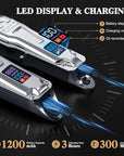 Ufree Hair Clippers for Men Professional, Barber Clippers and Trimmers Set, Cordless Hair Clippers for Hair Cutting Kit with LED Display, Electric Hair Trimmer, Gifts for Men, Silver