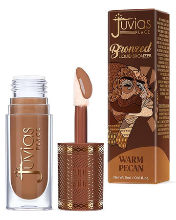 Juvia’s Place Bronzed Liquid Bronzer - Warm Pecan - Liquid Bronzer for Face w/Silky Blendable Texture - Buildable Coverage for Natural Contour & Dimension - Easy-to-Blend Patch-Proof Formula