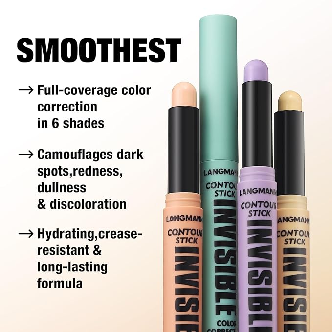 LANGMANNI Multi-Use Face Contour Stick,Highlighter & Concealer Stick,