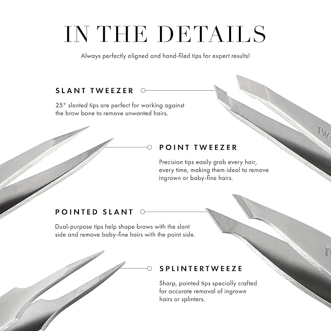 Tweezerman Winter Frost Micro Mini Slant & Point Tweezer Set