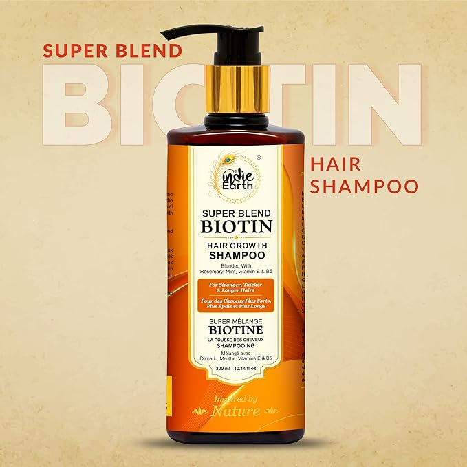 Rosemary Mint Biotin Hair Growth Shampoo for Stronger, Thicker & Longer Hairs with Vitamin E and B5 | Hair Growth Shampoo for Healthy Hairs, Contains NO SLS, NO SLES, NO PARABENS 300 mL