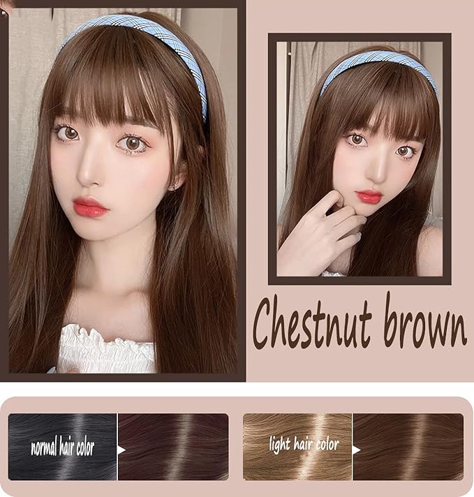 Brown Hair Dye YIZHONG Hair Dye Shampoo Women Men Permanent Blackest Gray Coverage Dedicated Darkening Hair Coloring 5 Minutes (chestnut brown)