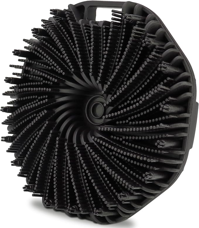 Silicone Body Scrubber, Men Body Scrubber, Gentle Exfoliating, Suitable for All Skin Types, Handheld Shower Brush, Rich Lathering, Easy to Clean (Black)