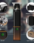 RESUXI Hair Clippers for Men T-Blade Trimmer Electric Shaver Razor Nose Hair Trimmer Set,Beard Grooming Kit 3 in 1 for Nose Ear Body Face Mustache,Father Gifts for Him