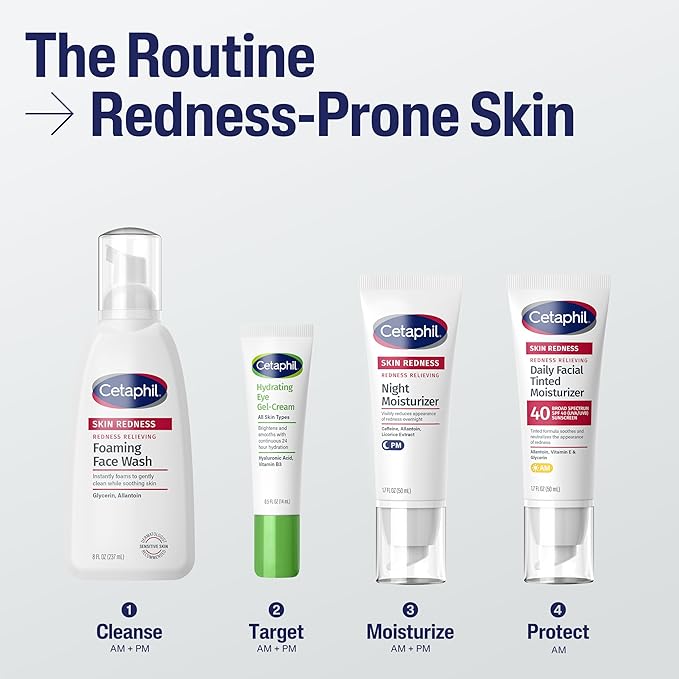 CETAPHIL Redness Relieving Daily Facial Moisturizer SPF 40, 1.7 fl oz, Broad spectrum Sunscreen, Neutral Tint, For Redness-Prone Skin