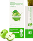 FOODOLOGY Collagen Centella Jelly (10 Days) – 300Da Ultra Low Molecular Collagen, Centella Asiatica, PDRN, Vitamin A & E. Coconut Jelly for Hydration & Skin Support. Green Apple Flavor.