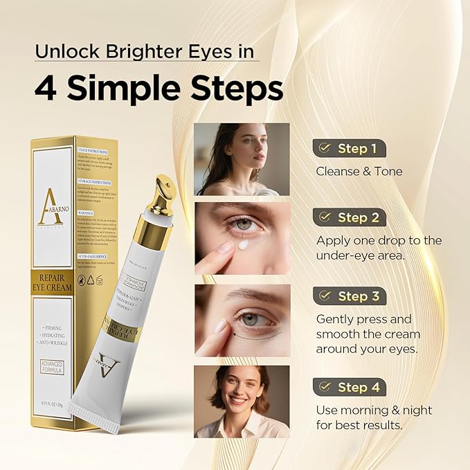 Retinol Eye Cream for Dark Circles and Puffiness – Hydrating Eye Serum for Wrinkles and Fine Lines, Anti-Aging Under Eye Cream for Women, 0.71 fl oz