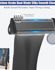 Body Hair Trimmer for Men, 4 in 1 Versatile Hair Trimmer for Groin/Ball/Beard/Eyebrow/Nose/Ear Hair Shaver, USB-C Rechargeable, Mens Grooming Kit for Smooth Shaving with Storage Bag