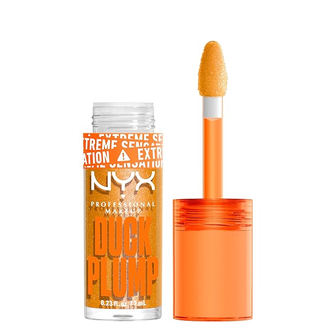 NYX PROFESSIONAL MAKEUP Duck Plump High Pigment Lip Gloss, Lip Plumper Gloss with Spicy Ginger - Flippin Slime