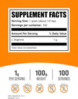 BulkSupplements.com L-Arginine Powder - Arginine 1000mg, Arginine Supplement - Nitric Oxide Supplement, Unflavored & Gluten Free, 1000mg per Serving, 100g (3.5 oz) (Pack of 1)