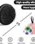 2-Pack Soft Silicone Dual-Sided Body Scrubber & Loofah | Gentle Exfoliating Shower Brush for Men & Women | Creates Rich Lather, Easy to Clean (Black & Pink)