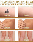 Waterproof Leg Makeup No Transfer - Body Scar & Leg Vein Cover Up for Black Skin, Tattoo Concealer for Varicose Veins (Wheat colored)