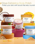 Dove Scrub Crushed Almond & Mango Butter For Silky Smooth Skin Body Scrub Exfoliates & Restores Skin's Natural Nutrients 10.5 oz
