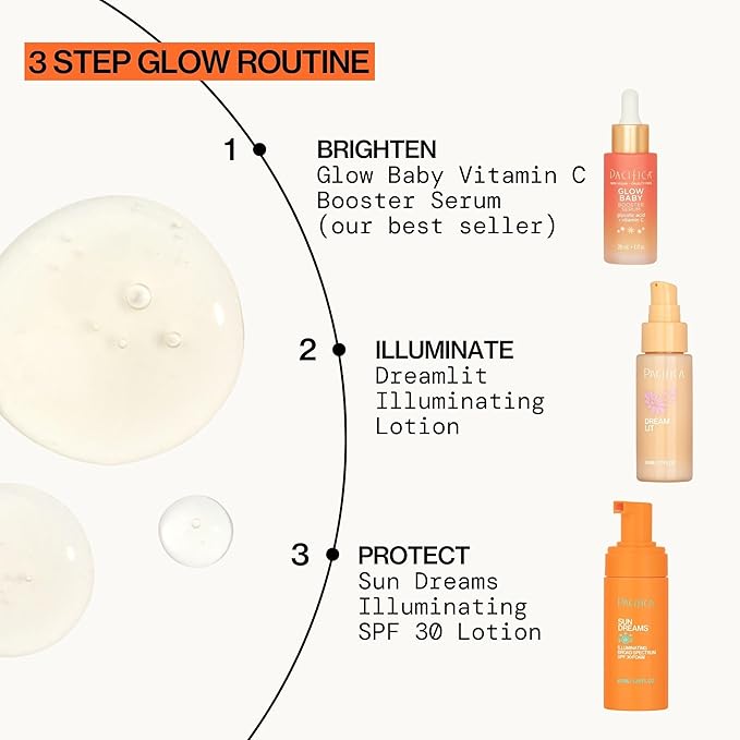 Pacifica Vitamin C Face Serum - Glow Baby Booster Facial Serum - Glycolic Acid Serum For Face - Dark Spot Corrector Anti Aging Brightening - Dermatologist Tested, Fragrance Free, Clean Skin Care Vegan