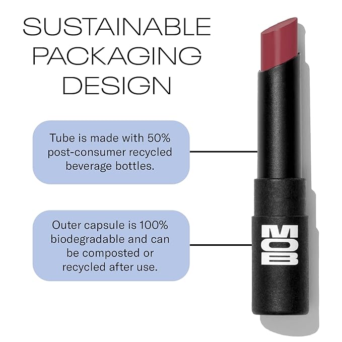 MOB Beauty Hydrating Shine Lip Balm M24 Plum – Tinted Lip Balm Stick with Jojoba & Sunflower Oils, Clean Vegan Organic Lip Care for Nourished, Glossy Lips