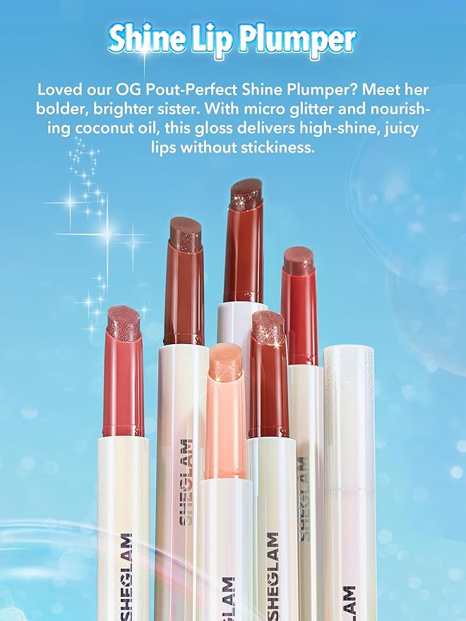 SHEGLAM Pout-Perfect Moisturizing Solid Lip Gloss Shimmer Lip Plumper - Violet Fizz