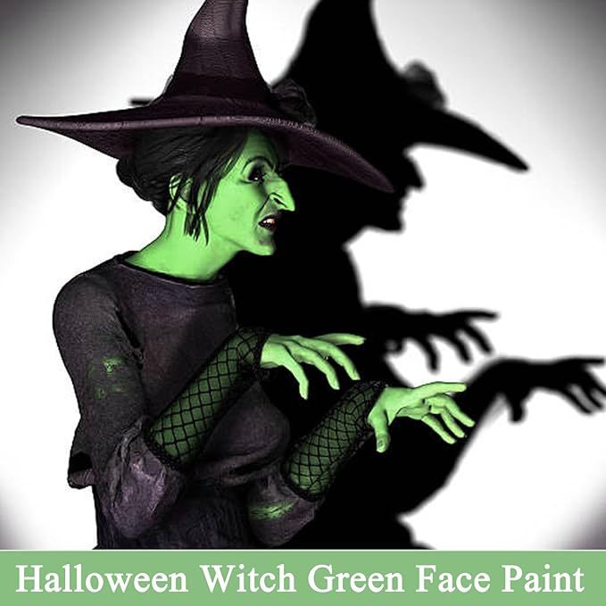 MEICOLY Lime Green Face Body Paint Stick,Elphaba Green Face Paint,Body Paint for Halloween SFX Cosplay Witch Makeup for Kids and Adults,Hunting Camo Paint,St Patricks Day Accessories