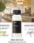 Scentia W Magic Hotel Diffuser Oil - 120 mL 4.06 fl oz - Aromatherapy Fragrance Inspired by 5-Star Hotels - Thanksgiving & Holiday Gift | Notes of Bergamot, Lemongrass, Jasmine
