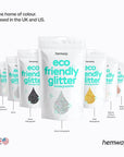 Hemway Eco Friendly Biodegradable Glitter 100g / 3.5oz Bio Cosmetic Safe Sparkle Vegan For Face, Eyeshadow, Body, Hair, Nail And Festival - Extra Chunky (1/24" 0.040" 1mm) - Mother of Pearl Iridescent