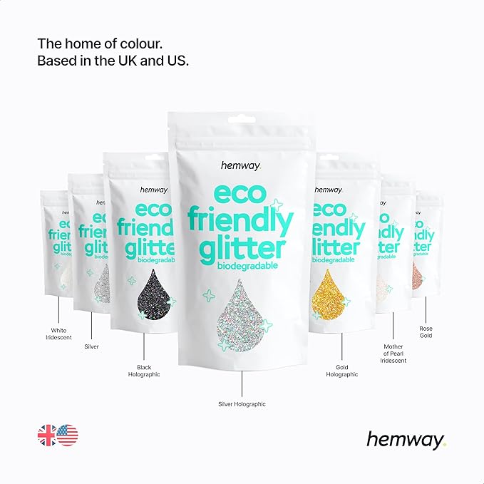 Hemway Eco Friendly Biodegradable Glitter 100g / 3.5oz Bio Cosmetic Safe Sparkle Vegan for Face, Eyeshadow, Body, Hair, Nail and Festival - Ultrafine (1/128" 0.008" 0.2mm) - Rose Gold Holographic