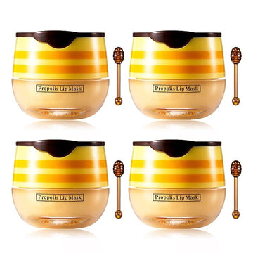 Bee Lip Balm Honey Pot,4 PCS Moisturizing