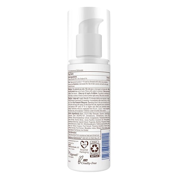 Hawaiian Tropic Skin Nourishing Milk Mineral Sunscreen Lotion SPF 50, 3.4oz | Travel Size Sunscreen Zinc Oxide, Sun Milk, Mineral Sunblock SPF 50, Oxybenzone-Free, 3.4oz