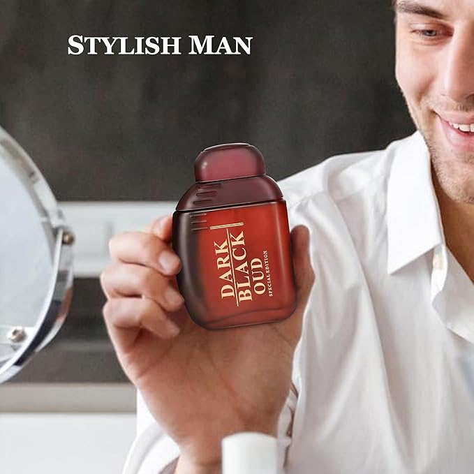 Men Cologne Set (3.4oz/100ml x 2PCS) Eau De Perfume Natural Spray Notes of Woody, Spicy, Citrus & Aromatic Long Lasting Fragrance for Daily Use (InvictGun&DarkBaOUD)