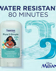 Coppertone Pure and Simple Kids Exclusive Disney Moana Sunscreen Stick SPF 50, Hypoallergenic, Mineral Sunscreen for Kids, Water Resistant, Oxybenzone and Octinoxate Free, 0.49 Oz Stick