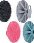 INNERNEED Food-Grade Soft Silicone Body Scrubber Shower Brush Handheld Cleansing Skin Brush, Gentle Exfoliating and Lather Well (Pack of 4)