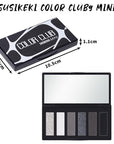 Black Eyeshadow Palette with Mirror Silver Gray Black Tones Matte Shimmer Smokey 6 Colors Mini Eye Shadow Pallet Travel Size Highly Pigmented for Vampire Clown Joker Goth Halloween Makeup