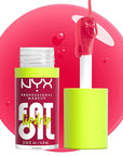 NYX PROFESSIONAL MAKEUP Fat Oil Lip Drip, Moisturizing Lip Oil Gloss, Vegan Tinted Formula, Up to 12 HR Hydration - Newsfeed (Rose Nude)