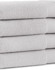 Arkwright Bath Towels Set of 4 - Super Soft 100% Cotton, 600 GSM Quick Dry & Absorbent, Luxury Bathroom Essentials for Hotels, Spa, Hosts, and Vacation Rentals, Titanium Grey