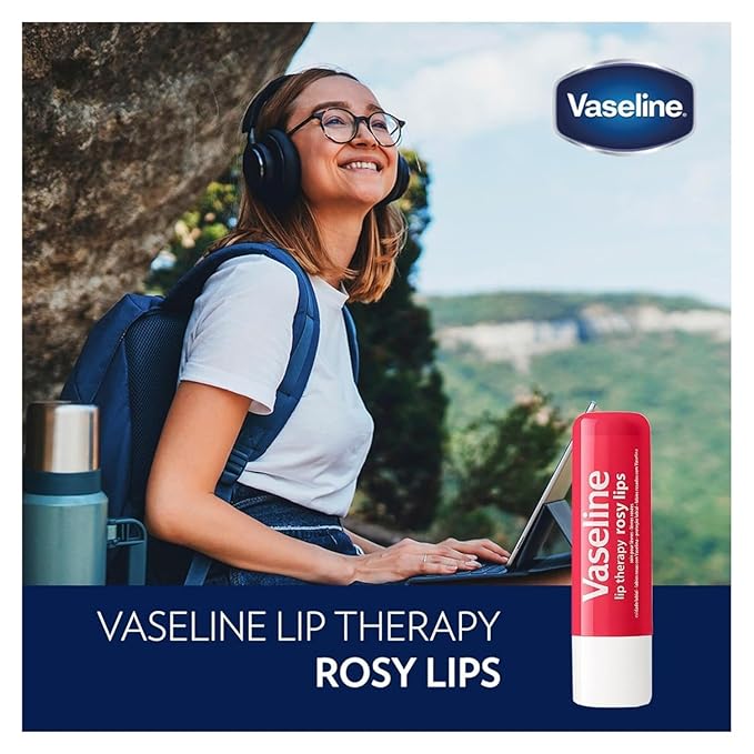 Vaseline Lip Therapy Rosy Lips 8-Pack – Moisturizing Lip Balm, Tinted, 0.16 Oz Ea