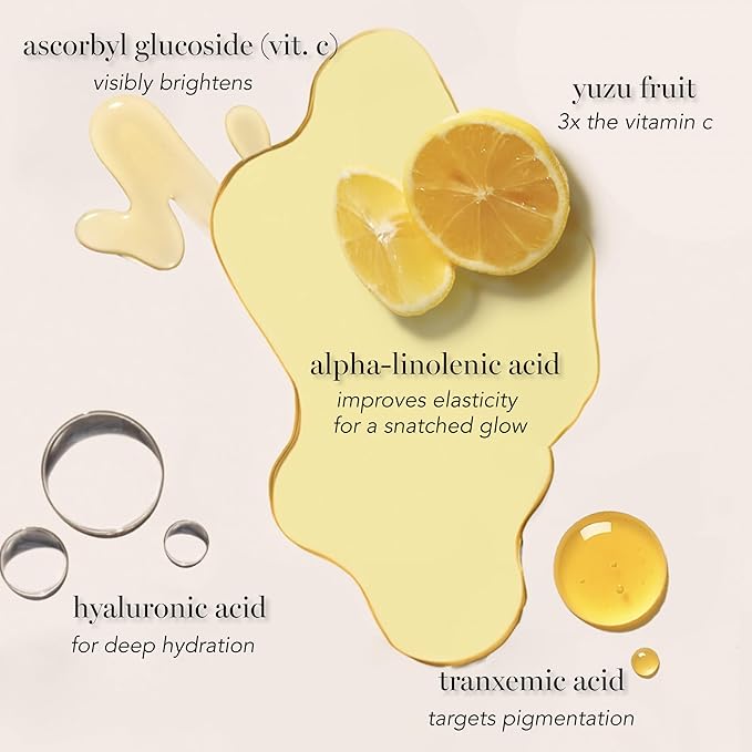Saturday Skin Yuzu Vitamin C Hydrogel Mask, Cool Soothing Texture, Deep Hydration,Daily & Overnight Mask Suitable for All Skin Types, Korean Skincare, 4EA