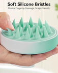 HEETA Scalp Massager Hair Growth, Soft Silicone Scalp Scrubber Shampoo Brush for Exfoliation, Dandruff Removal Head Massage Stress Relax, Wet & Dry Use for Thick Thin Curly Hair Care, Gradient Green