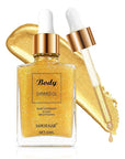 Shimmering Body Oil,Face & Body Glitter Makeup Liquid for Women