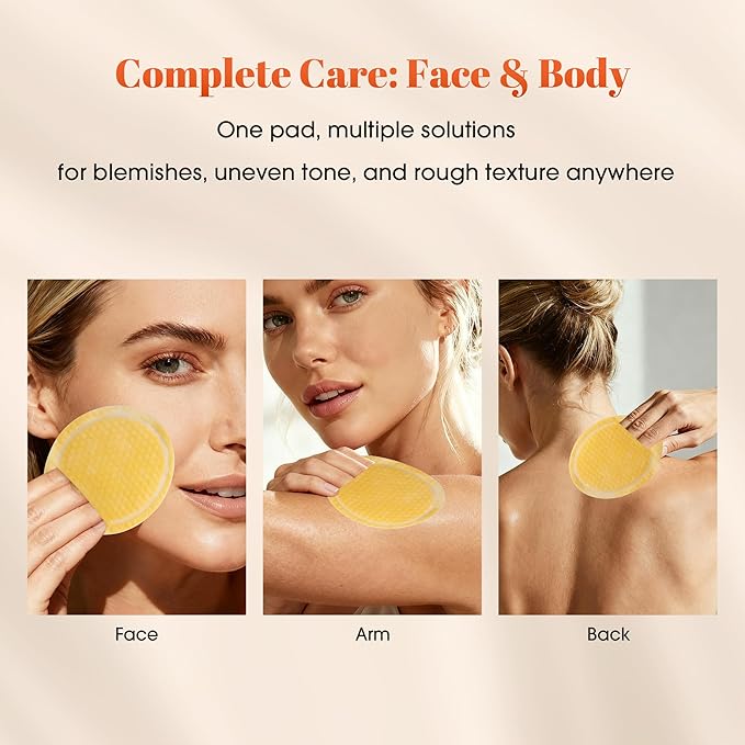 Turmeric Kojic Acid Cleansing Pads: Dark Spot Remover & Skin Brightening Exfoliating Pads – Gentle Turmeric Facial Pad for Even Skin Tone, Radiant Complexion – 50PCS