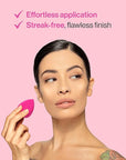 wet n wild Makeup Sponge - Low Product Absorption for Streak-Free Application, Effortless Blending Beauty for a Smooth Professional Looking Finish, Cruelty-Free & Vegan-Pink