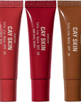 Cay Skin Isle Lip Balm SPF 30 – High Shine, Hydrating + Sheer Lip Gloss in Vanilla Brown Sugar Flavor – Formulated with Natural Ingredients for All Skin Tones – 3-Pack, Rose, Berry, Clear, 1.05 oz