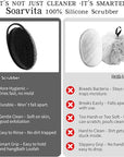2 Pack Silicone Body Scrubber for Shower - Soft & Gentle Loofah Alternative for Sensitive Skin, Quick-Drying & Hygienic Body Wash Scrubber Brush for Women, Men & Kids (Black & Pink)