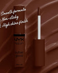 NYX PROFESSIONAL MAKEUP Butter Gloss Brown Sugar, Non-Sticky Lip Gloss - Lava Cake (Rich Brown)