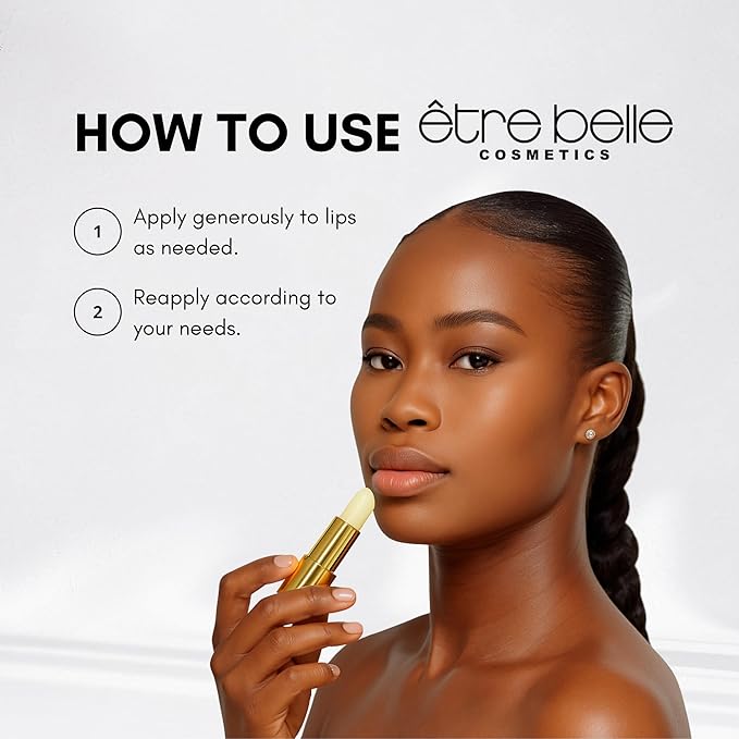 êb être belle Cosmetics Lip Protector Balm, Skin Care for Women, Long Lasting Lip Moisturizer with Shea Butter, Beeswax, Royal Jelly & Natural Oils, Make Up Essential, Travel Friendly, Clear, 4.6 mL